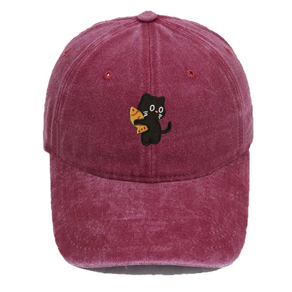 Pizza Cat Corduroy Baseball Cap