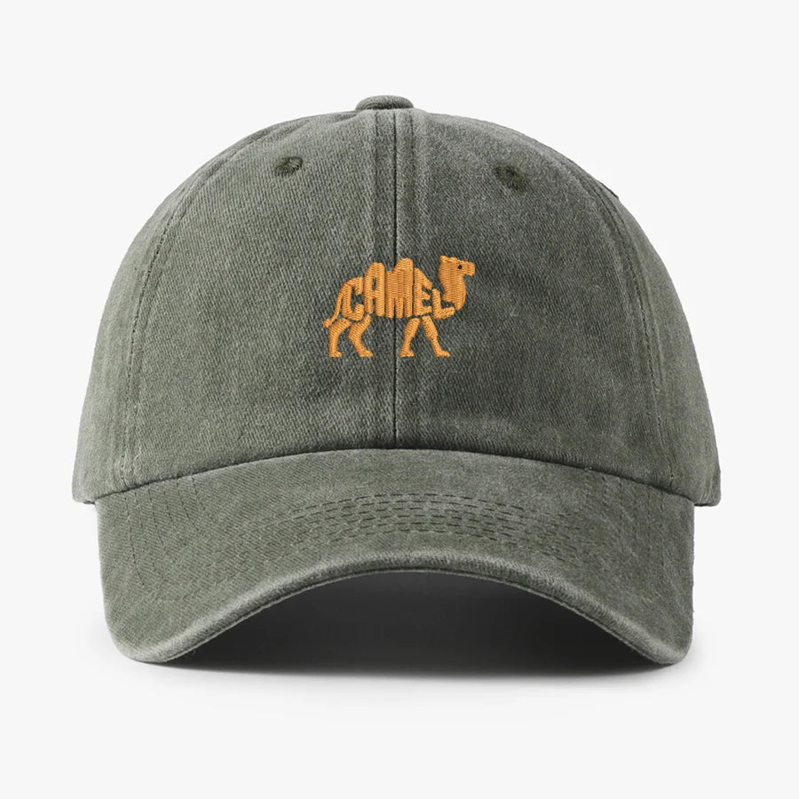 Embroidered Camel Cotton Baseball Caps Vintage Men Women