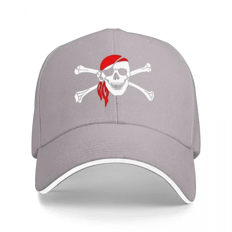 New Pirate Skull And Crossbones Design Black Baseball Cap