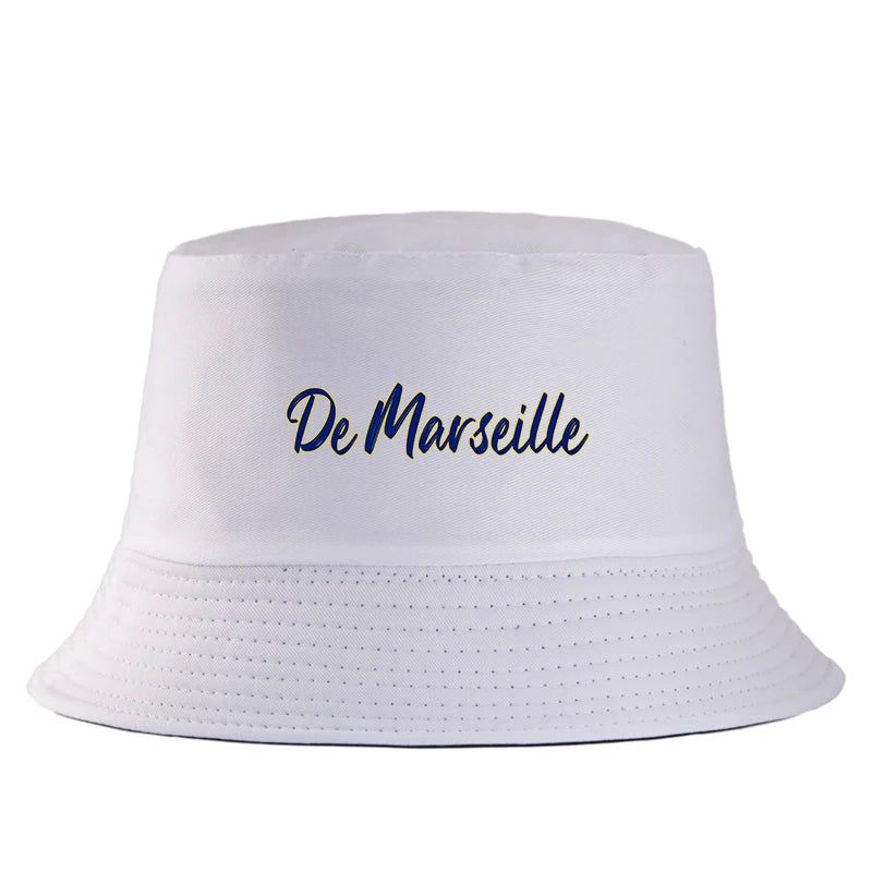 De Marseille Letter Print Reversible Bucket Hat Women Men