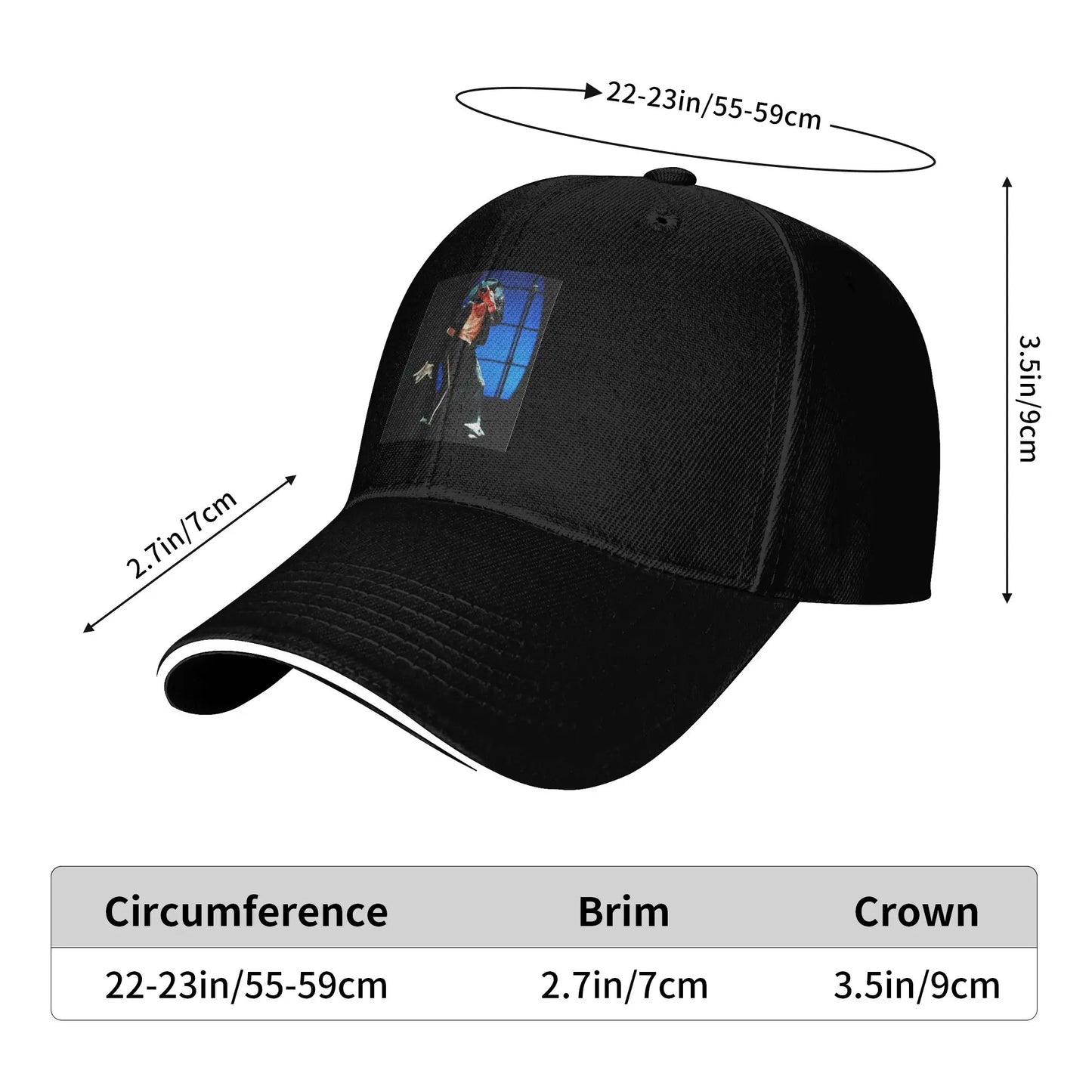 Adult Best Dance Musical MJ King Of Pop Sandwich Cap Baseball Cap