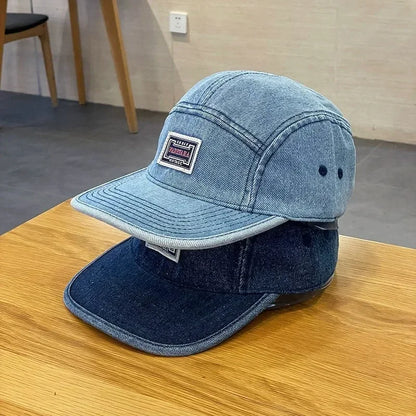 Vintage Flat Brim Denim Baseball Caps Male