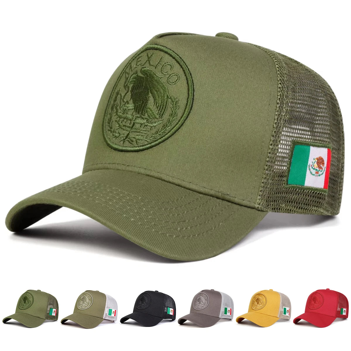 Unisex Mexican Flag Embroidery Baseball Caps