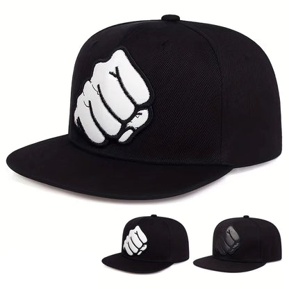 Unisex Fist Leather Label Snapback Cap Hip-hop Hats Spring And Autumn Outdoor