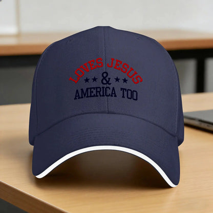 Loves Jesus and America Too Casual Baseball Cap