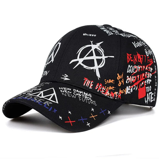 Graffiti Duckbill Hat, Men's And Women's Street Photography Versatile Printed Baseball Cap