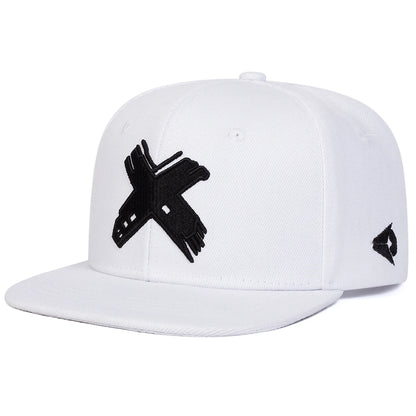 Unisex X Letter Embroidery Hip-hop Hats Snapback Caps