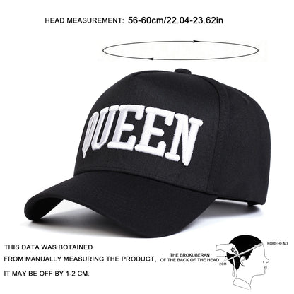 Unisex QUEEN KING Letter Embroidery Baseball Caps Spring And Autumn Outdoor