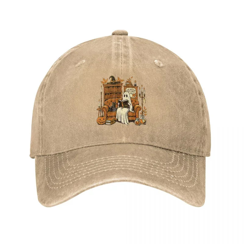 Ghost Library Vintage Washed Denim Baseball Cap