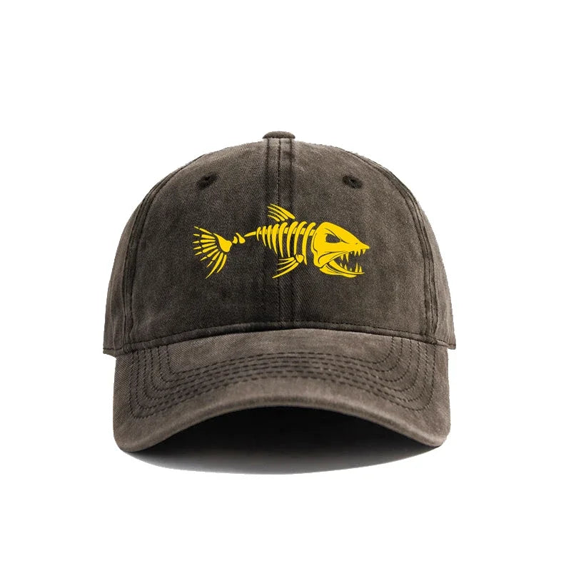 Fishbone Baseball Cap Fishing Skeleton Fish Bone Caps