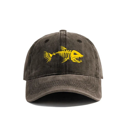 Fishbone Baseball Cap Fishing Skeleton Fish Bone Caps