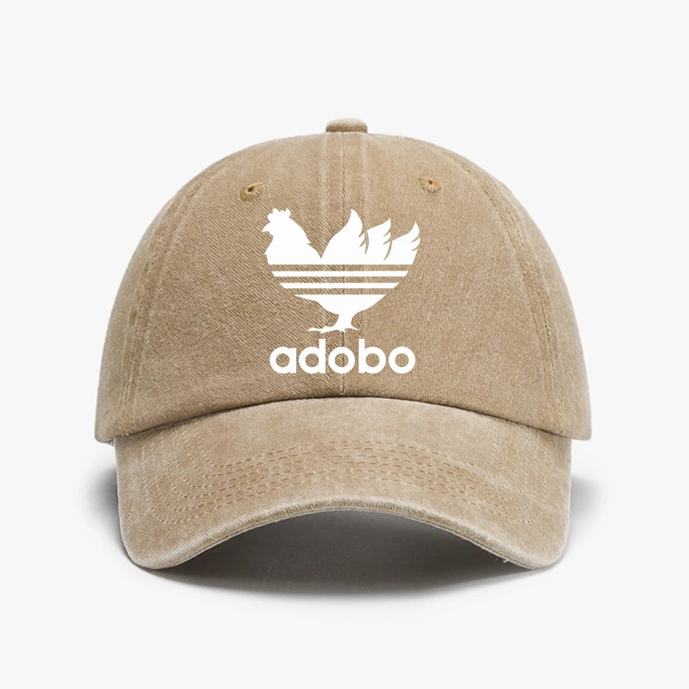 Funny Adobo Chicken Washed Baseball Cap Philippine Adobo
