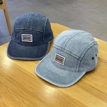 Vintage Flat Brim Denim Baseball Caps Male