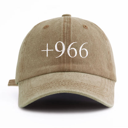 +966 Embroidery Washed Baseball Cap
