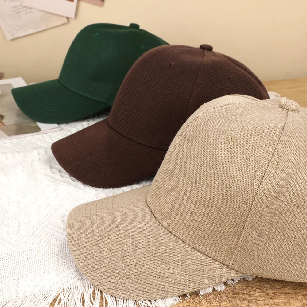 Solid Color Baseball Caps For Women Men Summer Sun Hats