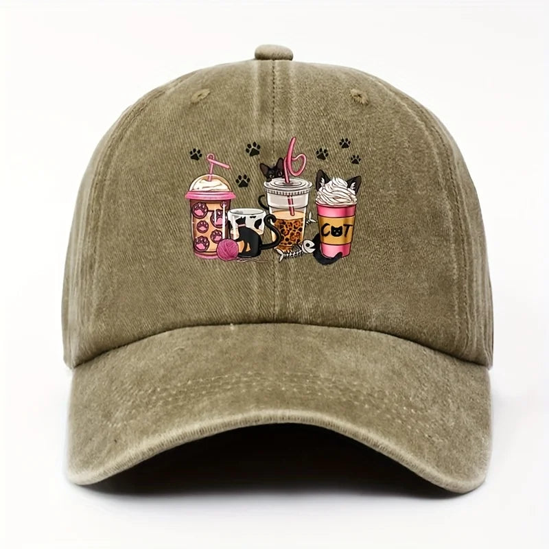 Cat & Paw Print Baseball Cap