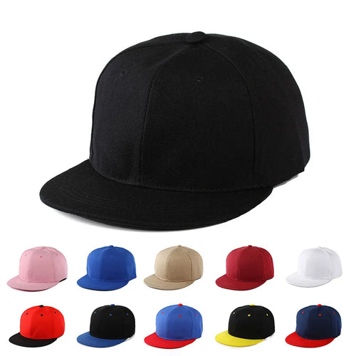 Fashion Solid Snapback Cap Flat Peak Hip Hop Hats Men Women
