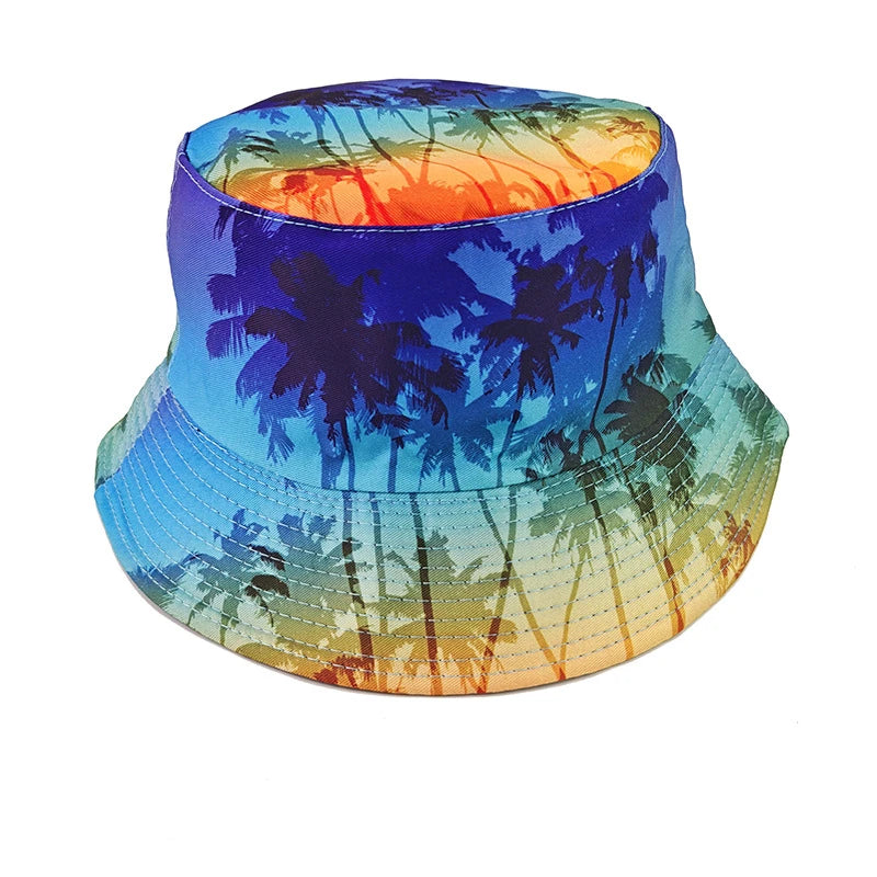 Lion Printed Panama Bucket Hats