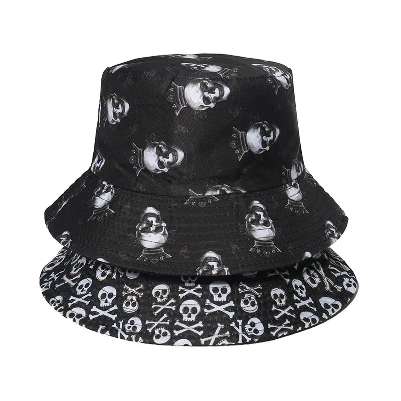 Fashionable Ghost Head Hole Head  Fisherman Hat Bucket Hat