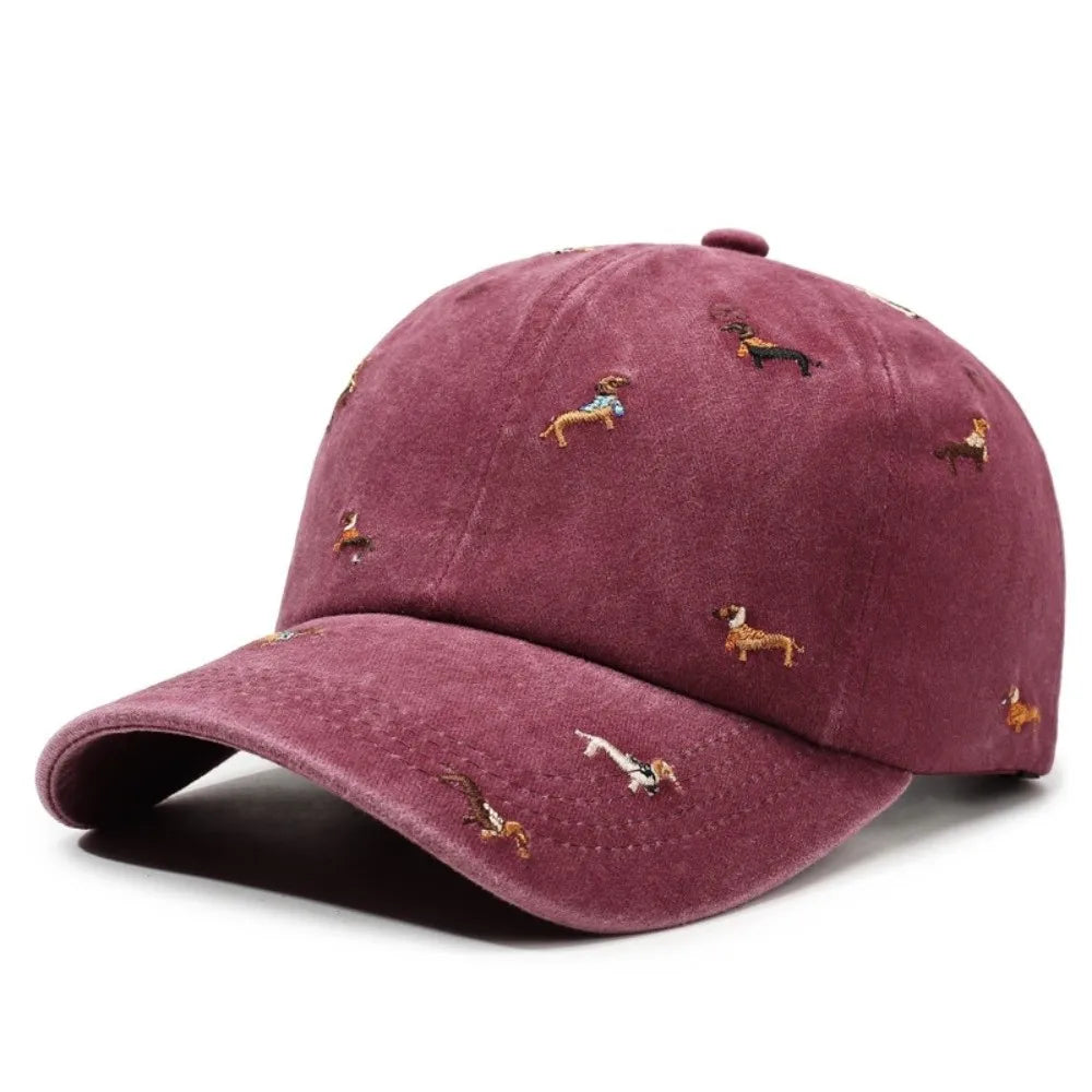 Fashion Embroidery Puppy Baseball Cap