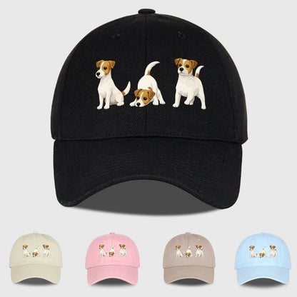 Adorable Jack Russell Terrier Trio Print Baseball Cap
