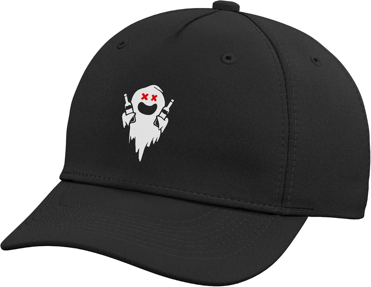 Ghost Holding Drinks Adjustable Baseball Hat