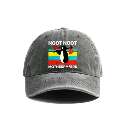 Noot Noot Pingu Distressed Baseball Cap Angry Pingu