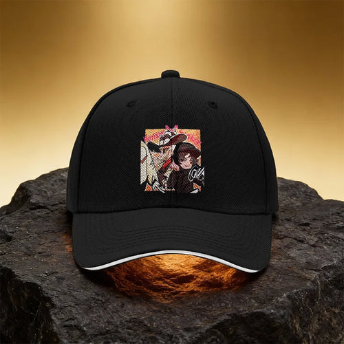 Cartoon Monster and Boy Baseball Cap