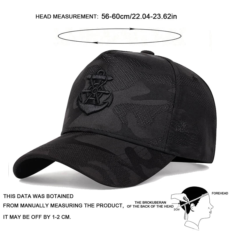 Unisex Anchor Embroidery Baseball Net Caps