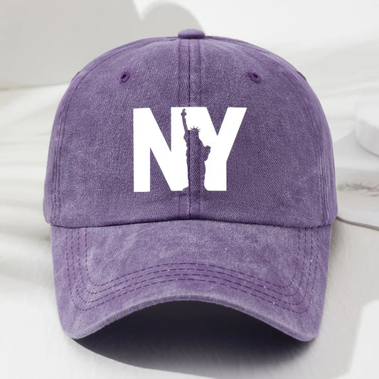 Unisex NY Goddess Print Soft Top Baseball Cap