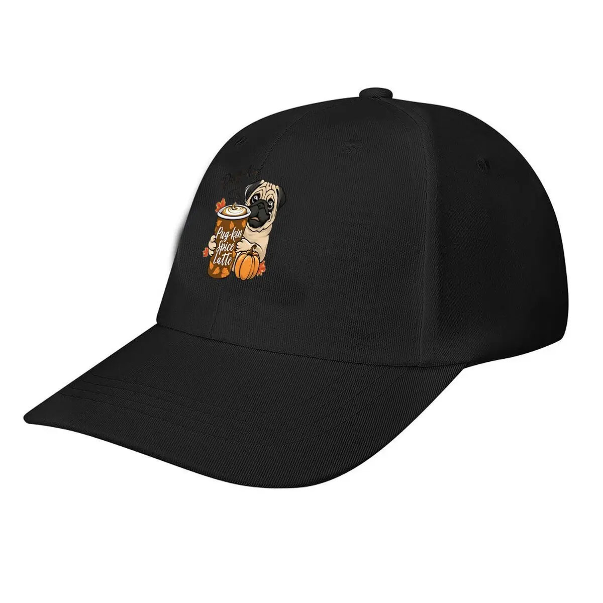 Pug Pumpkin Spice Latte Baseball Cap