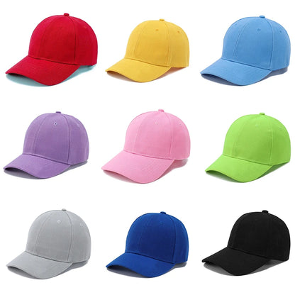 Fashion Baseball Caps For Children Adjustable Solid Color Cap