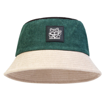 Unisex Cat Embroidery Personality Bucket Hats Fishermen Caps Sunscreen Hat