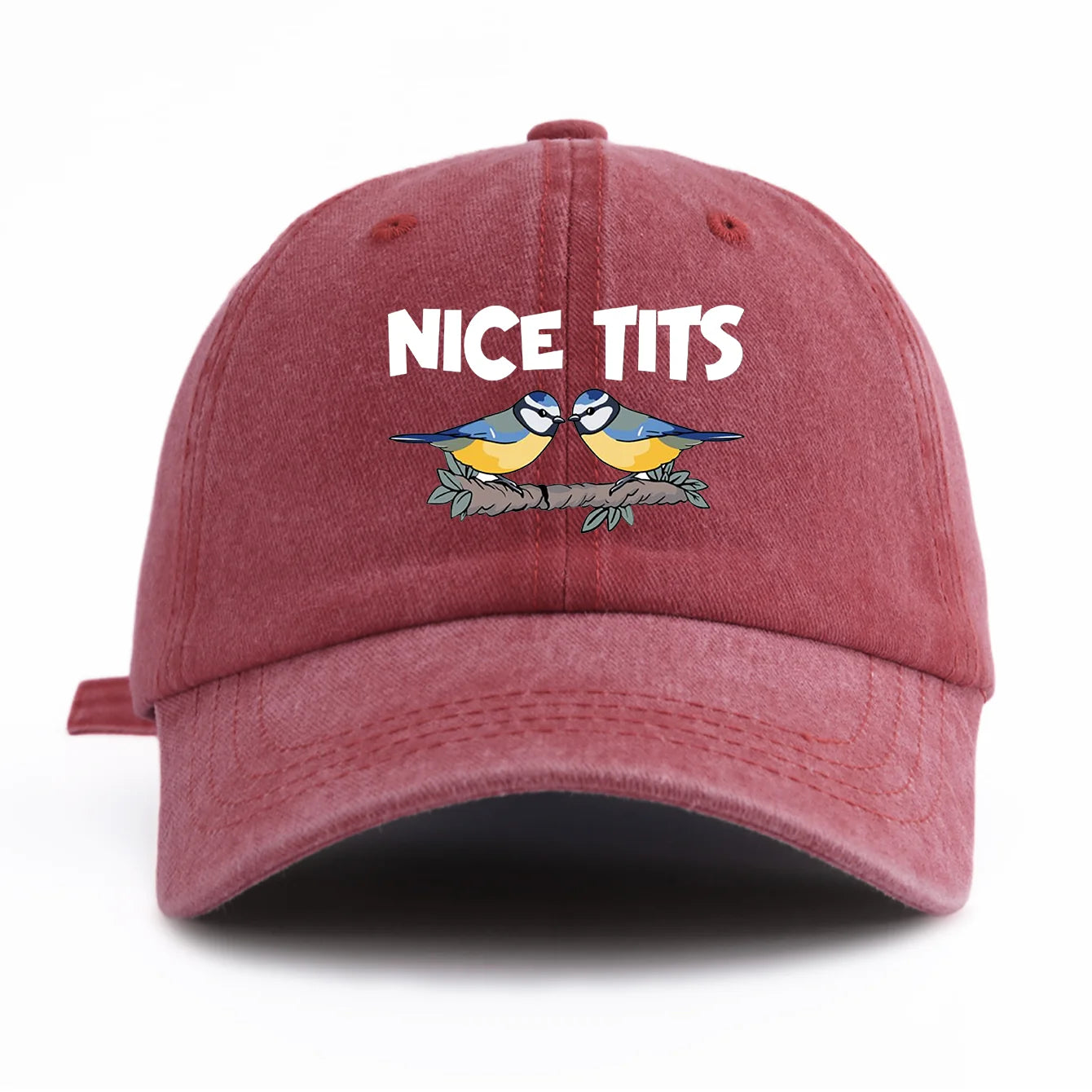 NICE TITS Print Washed Baseball Cap For Adults