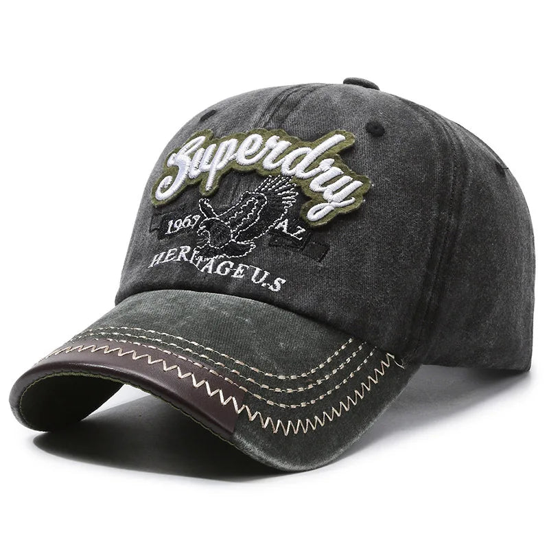 Unisex Sporty Cotton Washed Baseball Cap - Stylish ORIGINAL THE BLACK Letter Embroidery