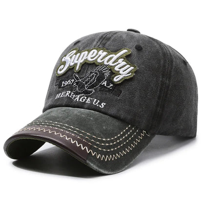 Unisex Sporty Cotton Washed Baseball Cap - Stylish ORIGINAL THE BLACK Letter Embroidery