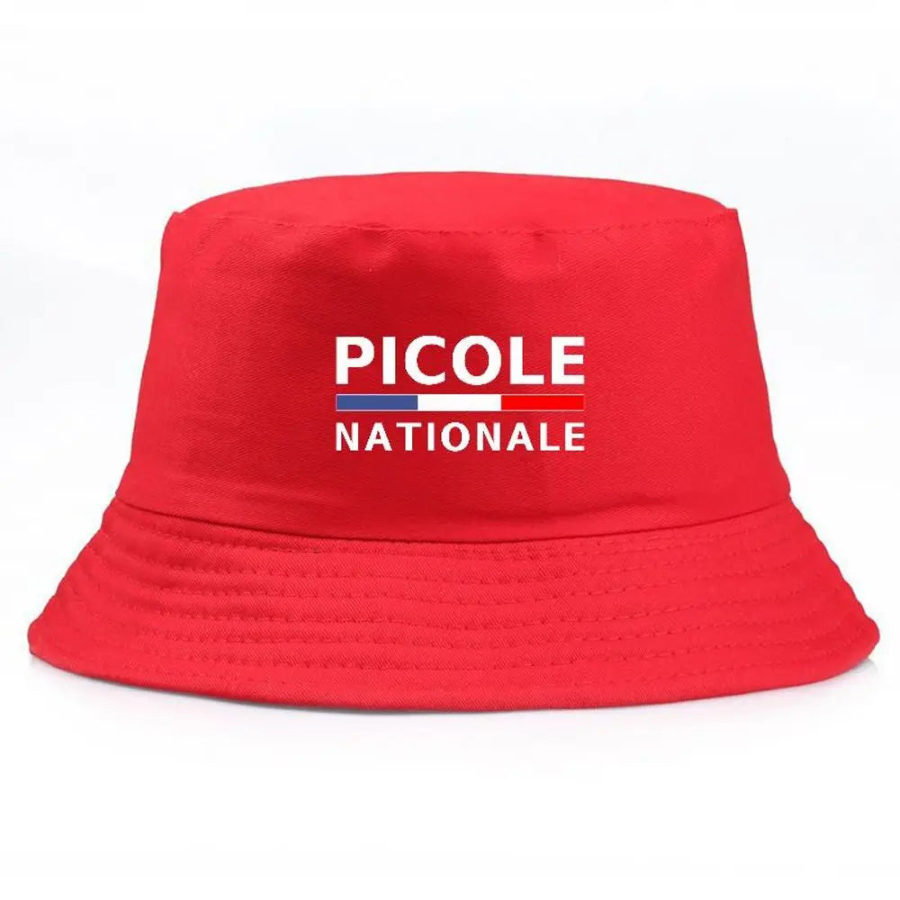 Black Bucket Hat Summer Fisherman Hat Fishing Cap With PICOLE NATIONALE Print