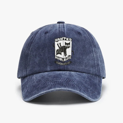 Schrodinger Cat Wanted Dead and Alive Baseball Cap