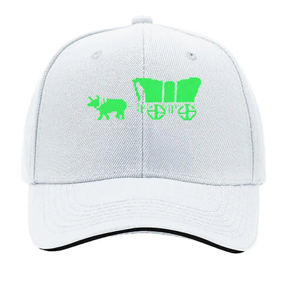 Retro 8 - Bit Pixel Ox Cart Vinyl Sticker Sandwich Baseball Cap