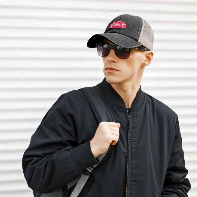 Peterbilt Truck Racing Print Mesh Baseball Caps