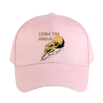 Living The Dream Sisyphus Greek Mythology Meme Baseball Cap Woman Man Adult Summer Adjustable with Curved Brim duckbill cap