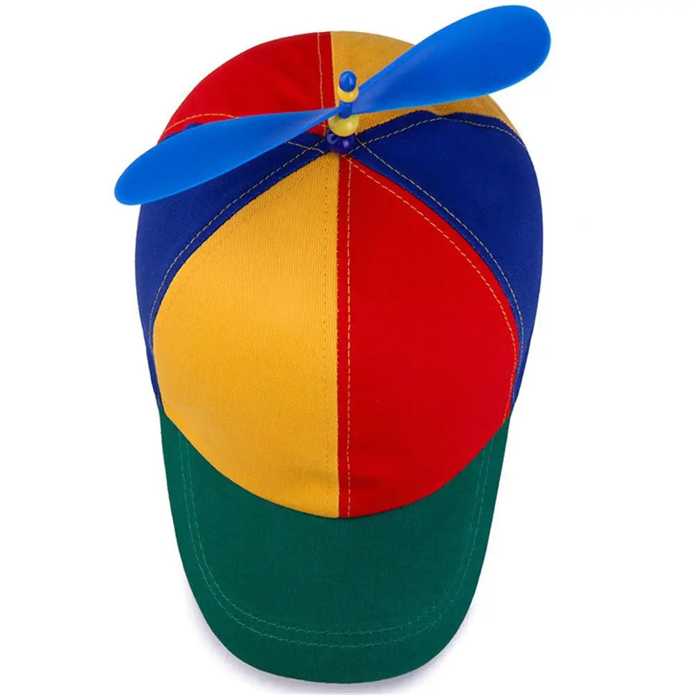 Boys Girls Rainbow Baseball Cap Funny Helicopter Propeller Adventure Dad Hat
