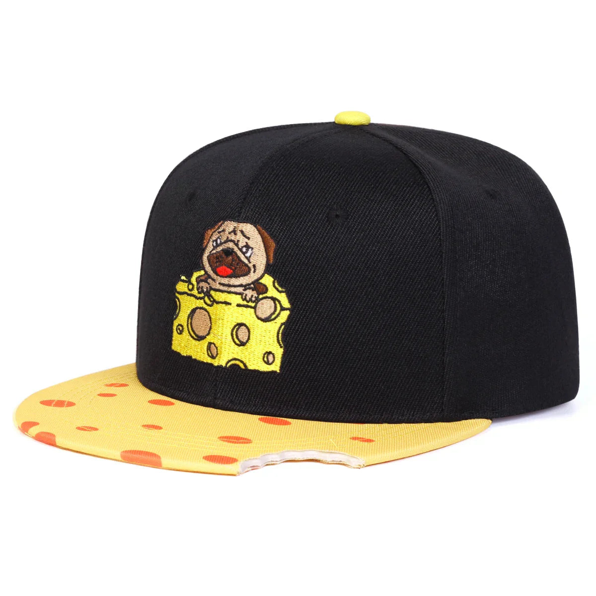 Unisex Cheese Pug Embroidery Hip-hop Hats