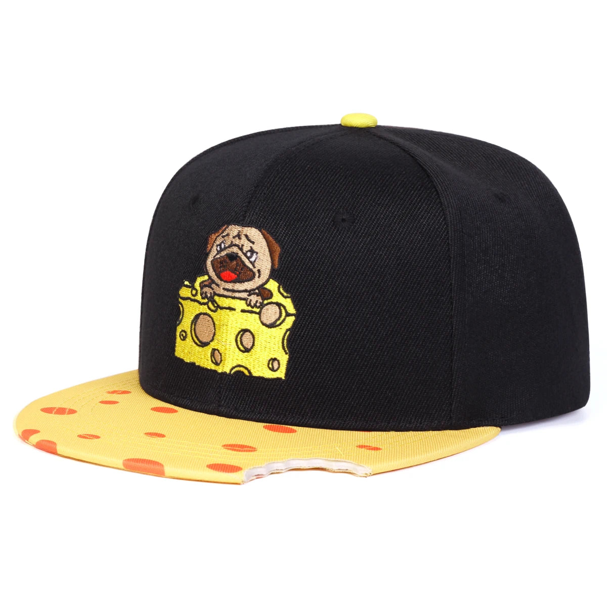 Unisex Cheese Pug Embroidery Hip-hop Hats Baseball Caps Sunscreen Hat Sports Cap Snapback Caps