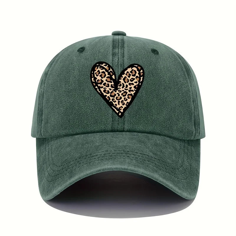 Valentine's Day Leopard Print Heart Print Baseball Cap