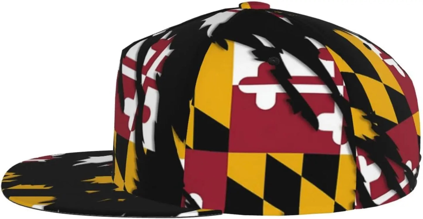 Maryland Flag Snapback Caps Sun Protection Hat Outdoor Trucker Hat