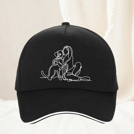 Classic Retro Dog Mom Printed Baseball Cap