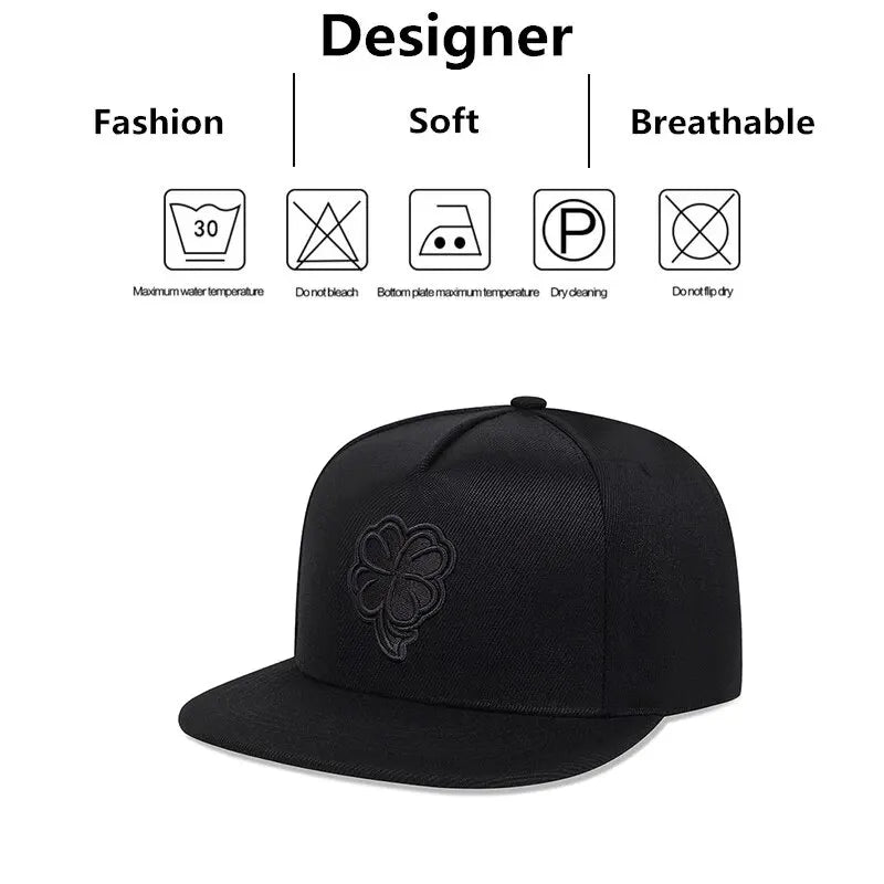 Unisex Clover Embroidery Hip-hop Hats Baseball Caps Sunscreen Hat Snapback Cap
