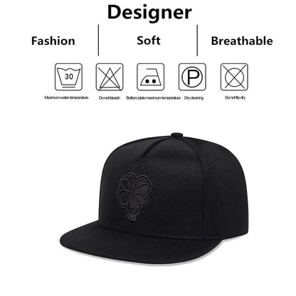 Unisex Clover Embroidery Hip-hop Hats Baseball Caps Sunscreen Hat Snapback Cap