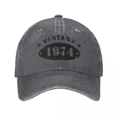 50 Years Old Retro 1974 People Baseball Caps Merchandise Classic Distressed Denim Washed